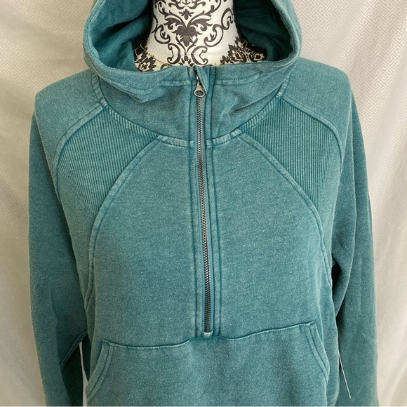 90 Degree By Reflex | NWT Deep Teal 3/4 Zip Pullover Hoodie Sweater - Picture 3 of 8